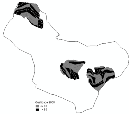 Mapa Da Variabilidade Espacial De Duas Classes De Qualidade De Bebida De Coffea Arabica, Variedade Catucaí.