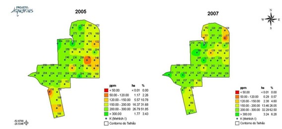 Mapa Revelando A Grande Variabilidade Espacial Dos Teores De Potássio No Solo. (Fonte: Schossler Et Al., 2011)