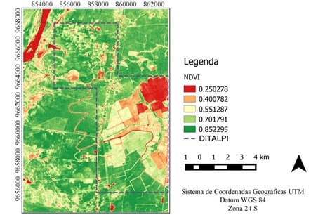 Exemplo De Índice De Vegetação Por Diferença Normalizada (Ndvi) Da Área De Estudo