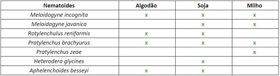 Relação Das Culturas Hospedeiras De Diferentes Espécies De Nematoides